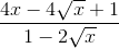 frac{4x-4sqrt{x}+1}{1-2sqrt{x}}
