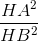 frac{HA^{2}}{HB^{2}}